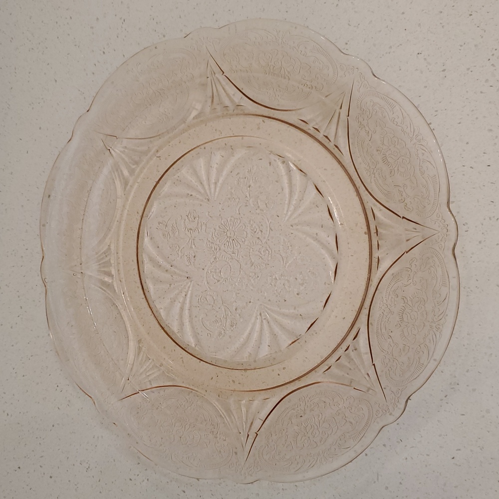 Hazel Atlas Royal Lace Pink Depression Glass Dinner Plate 10"